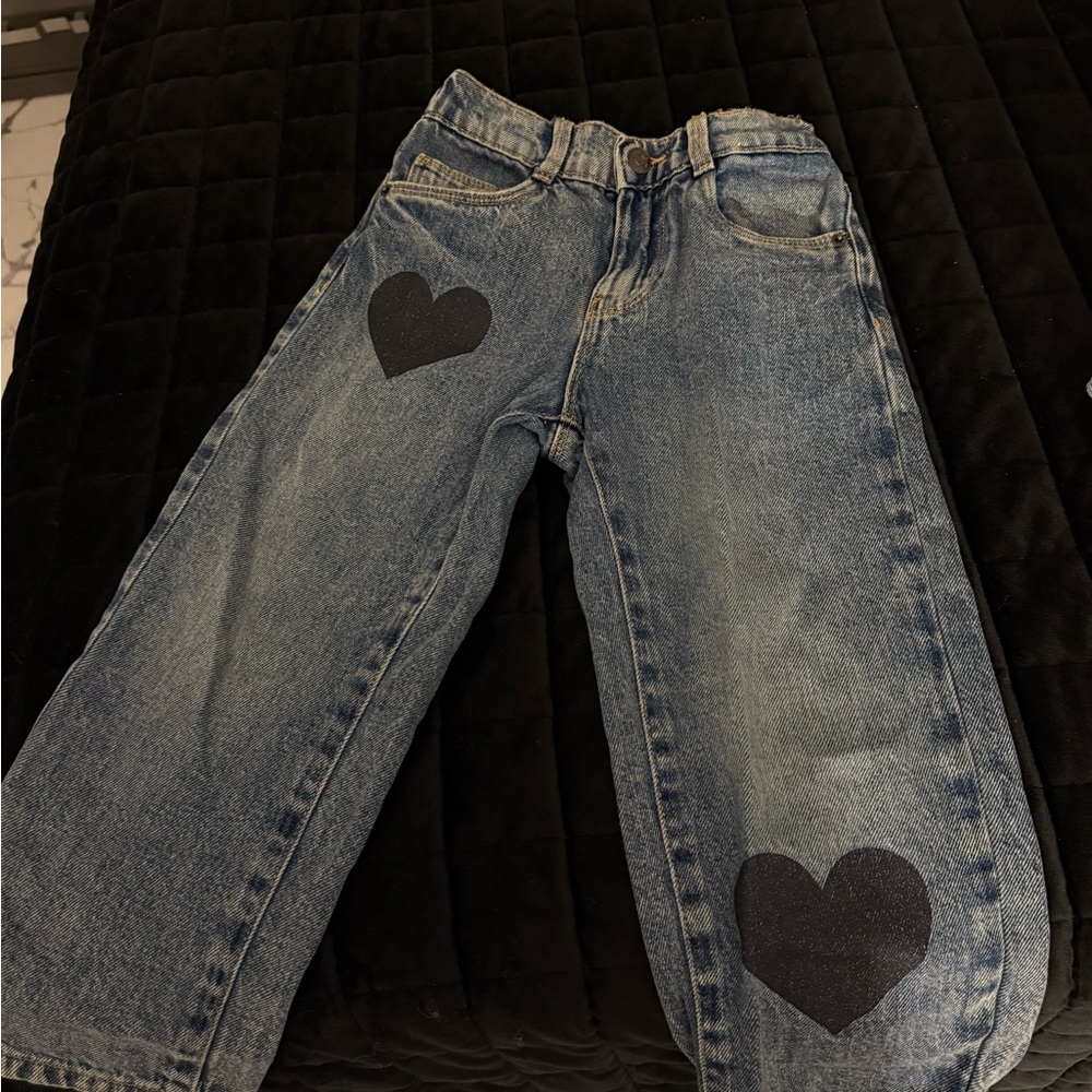 Zara toddler heart Patch Denim Jeans